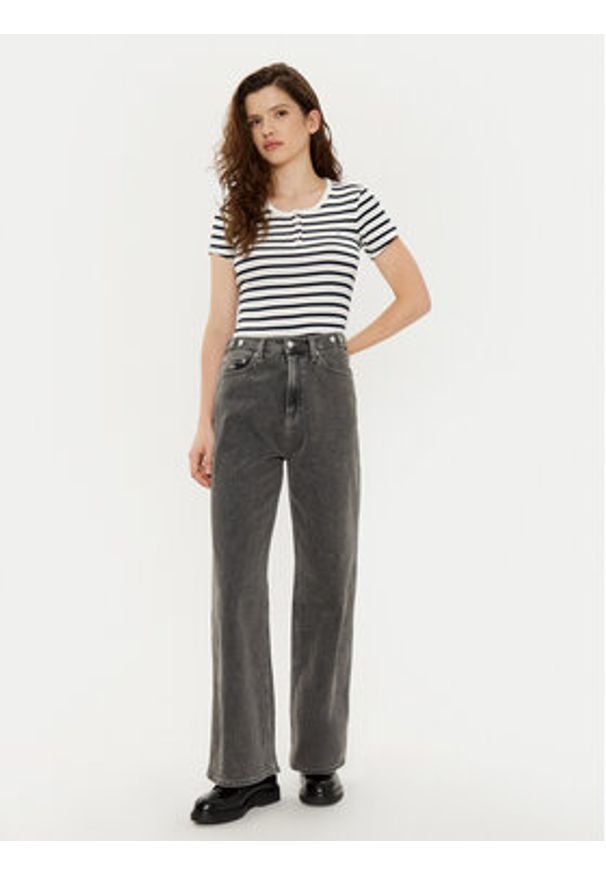 Tommy Jeans T-Shirt DW0DW19502 Kolorowy Slim Fit. Materiał: bawełna. Wzór: kolorowy