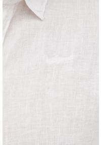 Pepe Jeans koszula lniana PARKS męska kolor biały regular z kołnierzykiem klasycznym. Typ kołnierza: kołnierzyk klasyczny. Kolor: biały. Materiał: len. Długość rękawa: krótki rękaw. Długość: krótkie. Wzór: aplikacja. Styl: klasyczny #5