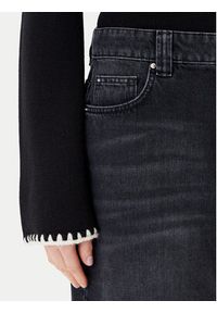 Marella Spódnica jeansowa 2523106054200 Czarny Regular Fit. Kolor: czarny. Materiał: bawełna #3