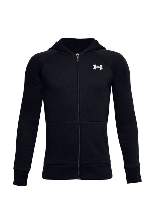 Under Armour Bluza dziecięca kolor czarny z kapturem gładka. Okazja: na co dzień. Typ kołnierza: kaptur. Kolor: czarny. Wzór: gładki. Styl: casual