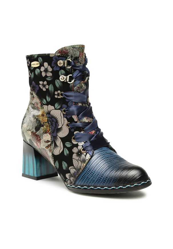 Botki Laura Vita Gaclao 10 Indigo. Kolor: niebieski. Materiał: skóra