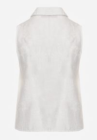 Renee - Biała Boho Koszula z Wiskozy Bez Rękawów Zdobiona Haftem Melirianne. Kolor: biały. Materiał: wiskoza. Długość rękawa: bez rękawów. Wzór: haft, aplikacja. Sezon: lato. Styl: boho #2