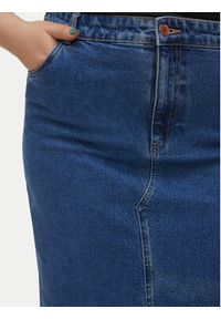 Vero Moda Curve Spódnica jeansowa Veri 10308406 Niebieski Regular Fit. Kolor: niebieski. Materiał: bawełna