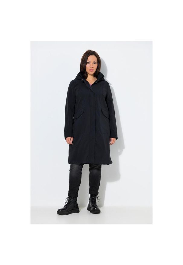 ULLA POPKEN - Damskie Parka funkcyjna HYPRAR hydrofobowa kaptur. Kolekcja: plus size. Kolor: czarny. Materiał: poliester, poliamid, materiał