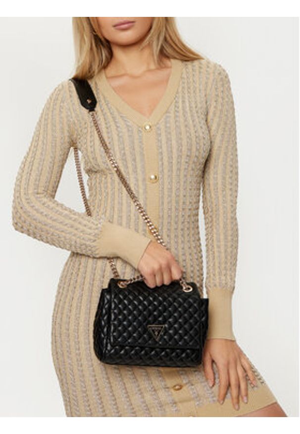 Guess Torebka HWEQG9 54121 Czarny. Kolor: czarny. Materiał: skórzane