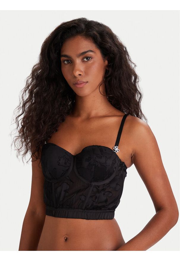 Guess Gorset O5BC06 W4700 Czarny. Kolor: czarny. Materiał: wiskoza, syntetyk