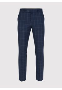 Pako Lorente - PAKO LORENTE – Granatowe spodnie garniturowe w kratę. Kolor: niebieski. Styl: elegancki #3