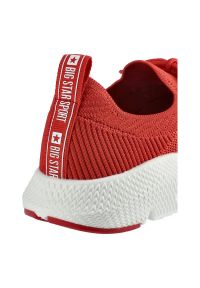Big-Star - Czerwone Sneakersy Big Star Damskie Sportowe Buty. Okazja: na spacer. Kolor: czerwony. Materiał: materiał. Szerokość cholewki: normalna. Sport: turystyka piesza #3