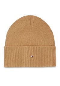 TOMMY HILFIGER - Tommy Hilfiger Czapka Essential Flag Beanie AW0AW15309 Beżowy. Kolor: beżowy. Materiał: bawełna #1