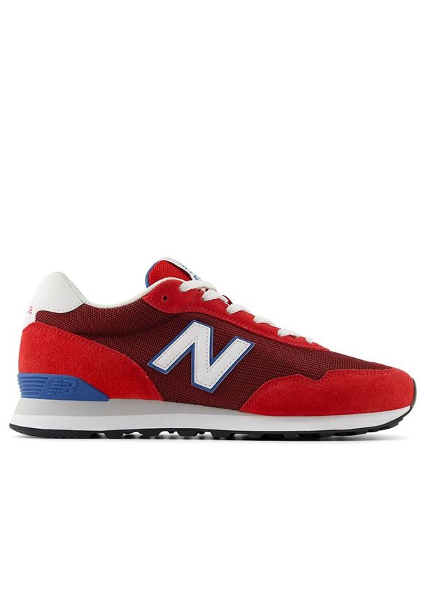 Buty męskie New Balance ML515ANV - czerwone. Okazja: na co dzień. Kolor: czerwony. Materiał: zamsz, materiał, syntetyk, skóra. Szerokość cholewki: normalna