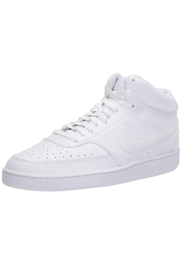 Nike - Buty na co dzień męskie NIKE COURT VISION MID wysokie. Okazja: na co dzień. Kolor: biały. Materiał: skóra. Model: Nike Court. Sport: koszykówka