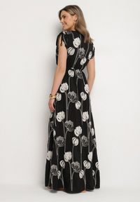 Born2be - Czarna Wiskozowa Sukienka w Hafty Lumiene. Okazja: na co dzień. Kolor: czarny. Materiał: wiskoza. Wzór: haft. Styl: klasyczny, elegancki, casual #7