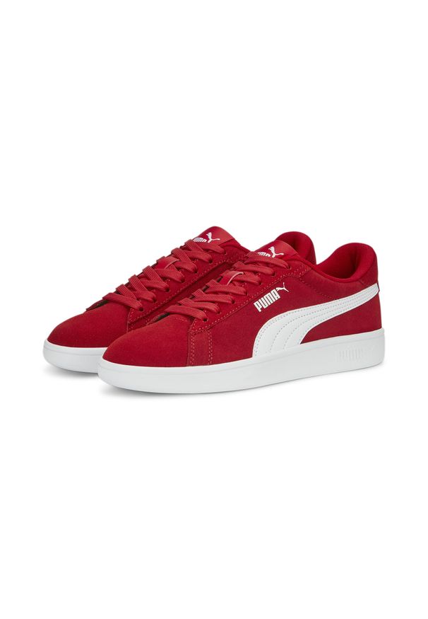 Puma - Młodzieżowe sneakersy Smash 3.0 Suede PUMA For All Time Red White. Kolor: czerwony, wielokolorowy, biały. Materiał: zamsz. Model: Puma Suede