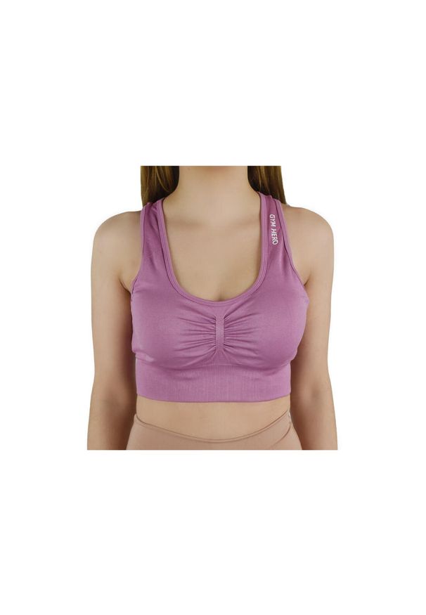 Gym Hero - Biustonosz sportowy damski GymHero Miami Cute Bra. Kolor: fioletowy. Materiał: poliamid, elastan