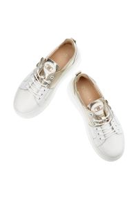 DAMISS - Białe Sneakersy Damiss Damskie Obuwie Ze Skóry Naturalnej. Kolor: biały. Materiał: skóra #4