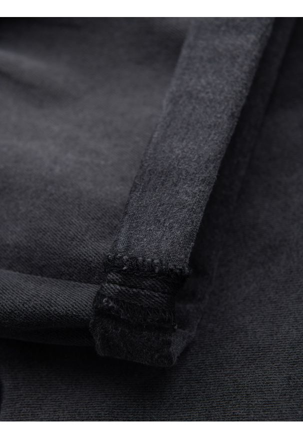 Ombre Clothing - Męskie krótkie spodenki jeansowe z przetarciami i podwiniętą nogawką – szare V3 OM-SRDS-0186 - XXL. Okazja: na co dzień. Kolor: szary. Materiał: jeans. Długość: krótkie. Wzór: aplikacja. Sezon: lato. Styl: casual