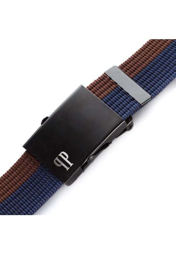 PAOLO PERUZZI - Pasek męski parciany 125 cm Paolo Peruzzi PW-20. Kolor: brązowy, niebieski, wielokolorowy. Materiał: materiał