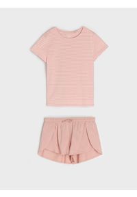 Sinsay - Bawełniana piżama dwuczęściowa - różowy. Kolor: różowy. Materiał: bawełna #1