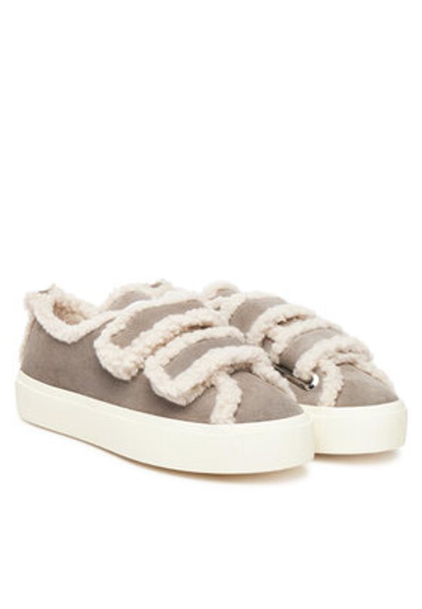 Inuikii Sneakersy Shearling Low Velcro 1001.001.0231 Szary. Kolor: szary. Materiał: skóra, zamsz
