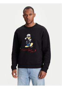 Karl Lagerfeld - KARL LAGERFELD Bluza 705098 553930 Czarny Regular Fit. Typ kołnierza: dekolt w karo. Kolor: czarny. Materiał: bawełna