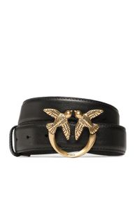 Pinko Pasek Damski Love Berry H3 Belt PE 23 PLT01 100125 A0F1 Czarny. Kolor: czarny. Materiał: skóra #1