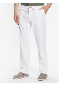 INDICODE Spodnie materiałowe Clio 60-301 Biały Regular Fit. Kolor: biały. Materiał: bawełna