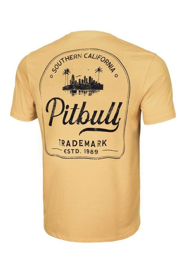 PITBULL - Koszulka bawełniana sportowa t-shirt dla dorosłych Ultra Light So Cal. Kolor: żółty, wielokolorowy, czarny. Materiał: bawełna