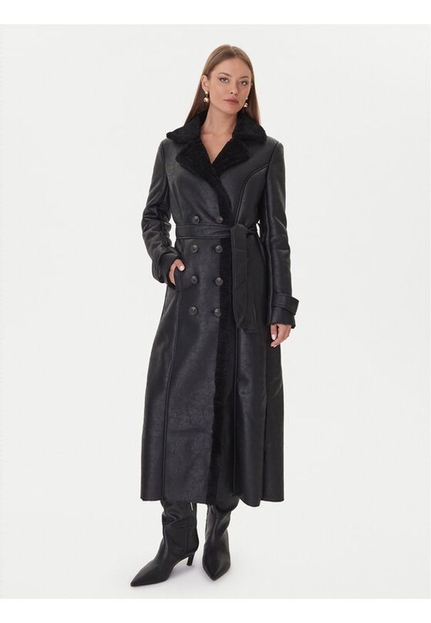 BARDOT - Bardot Płaszcz przejściowy 59622JB1 Czarny Regular Fit. Kolor: czarny. Materiał: skóra