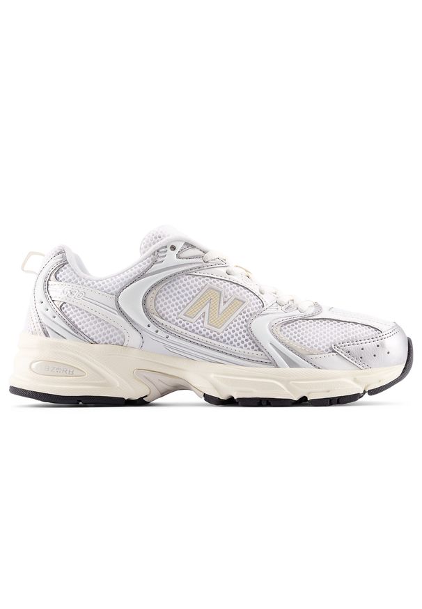Buty unisex New Balance U530ESB – srebrne. Kolor: srebrny. Materiał: materiał, syntetyk. Szerokość cholewki: normalna. Sezon: lato. Sport: turystyka piesza