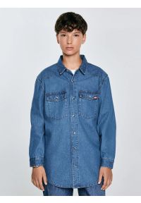 Big-Star - Koszula chłopięca jeansowa niebieska Western 121. Okazja: na co dzień. Kolor: niebieski. Materiał: jeans. Wzór: melanż. Styl: klasyczny, casual #4