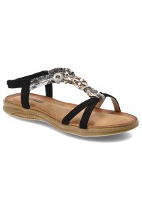 Czarne Sandały Artiker Stylowe Płaskie Obuwie Damskie. Kolor: czarny. Sezon: lato. Styl: elegancki #1