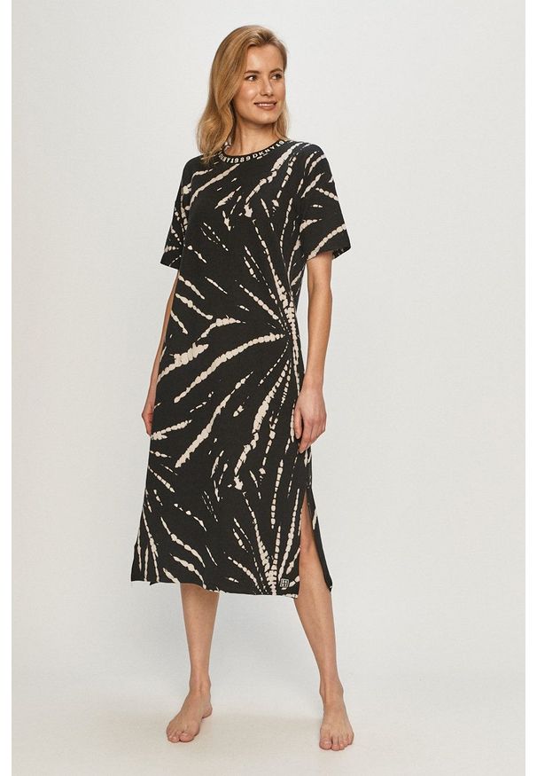 DKNY - Dkny - Koszula nocna. Kolor: czarny. Materiał: dzianina. Długość: krótkie
