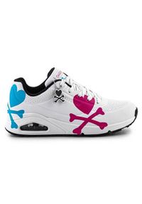 skechers - Buty do chodzenia damskie Skechers Crossing Hearts. Zapięcie: sznurówki. Kolor: biały, wielokolorowy. Materiał: materiał, syntetyk, tkanina. Szerokość cholewki: normalna. Sport: turystyka piesza