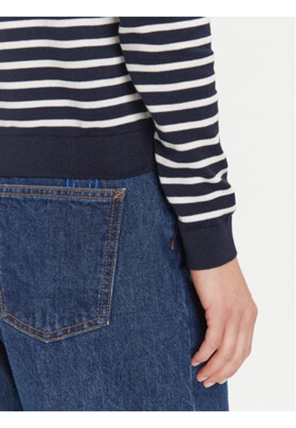 Tommy Jeans Sweter Essential DW0DW19888 Granatowy Regular Fit. Kolor: niebieski. Materiał: bawełna
