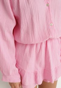 Born2be - Różowy Bawełniany Kombinezon z Elastyczną Gumką w Talii i Spódnico-Spodenkami Gleasea. Okazja: na co dzień. Kolor: różowy. Materiał: bawełna. Styl: elegancki, casual #7