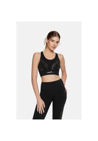 Cardio Bunny - Crop Top sportowy damski Flame Cardiobunny. Kolor: czarny