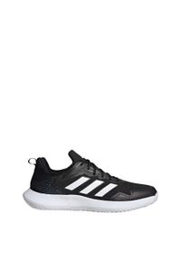 Buty do tenisa męskie Adidas Defiant Speed. Kolor: czarny, biały, szary, wielokolorowy. Materiał: materiał. Sport: tenis