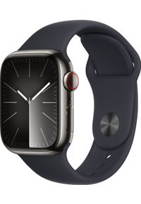 APPLE - Smartwatch Apple Watch 9 GPS + Cellular 41mm Graphite Stainless Steel Sport M/L Grafitowy (MRJ93QF/A). Rodzaj zegarka: smartwatch. Kolor: szary. Styl: sportowy