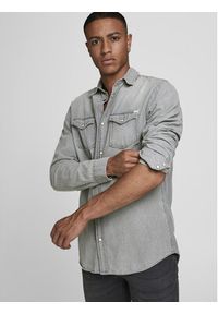 Jack & Jones - Jack&Jones Koszula Sheridan 12138115 Szary Slim Fit. Kolor: szary. Materiał: bawełna #3