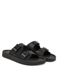 Calvin Klein Klapki Ergon Double Bar Sandal Lth HM0HM02097 Czarny. Kolor: czarny. Materiał: skóra #3