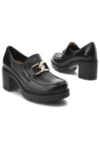 Czarne Półbuty Lemar Damskie Wygodne Obuwie. Okazja: do pracy. Zapięcie: klamry. Kolor: czarny. Materiał: skóra. Obcas: na obcasie. Styl: elegancki. Wysokość obcasa: średni #7