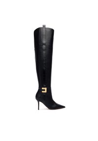 Elisabetta Franchi Kozaki SA-04L-56E2 Czarny. Kolor: czarny. Materiał: skóra