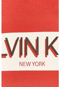 Calvin Klein - Bluza. Kolor: czerwony. Materiał: dzianina. Wzór: nadruk #4