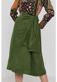 Marella spódnica kolor zielony midi prosta. Okazja: na co dzień. Kolor: zielony. Materiał: tkanina. Wzór: gładki. Styl: casual #1