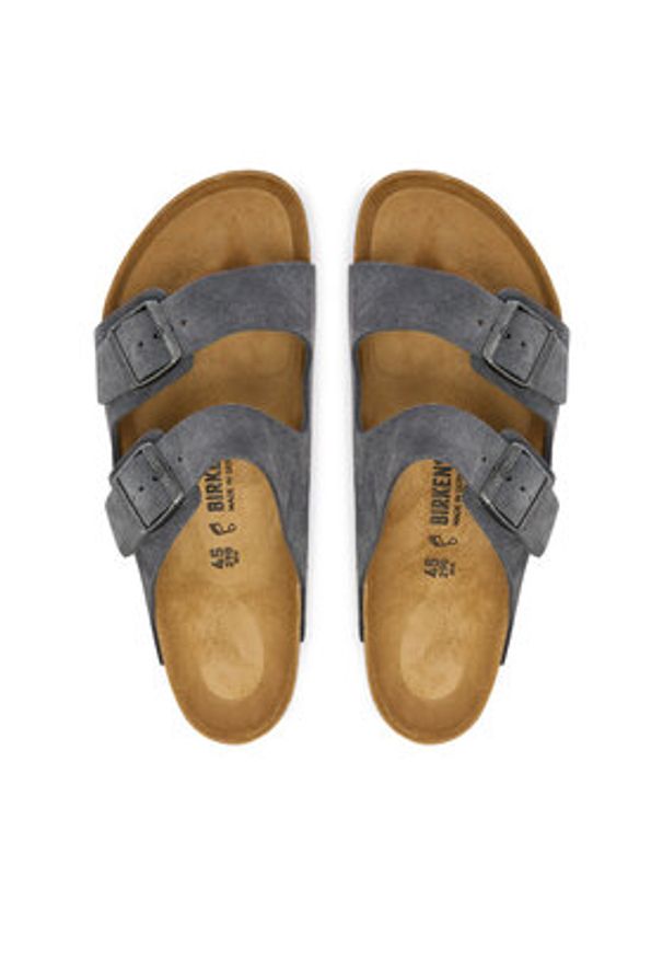 Birkenstock Klapki Arizona 1031632 Szary. Kolor: szary. Materiał: skóra, zamsz