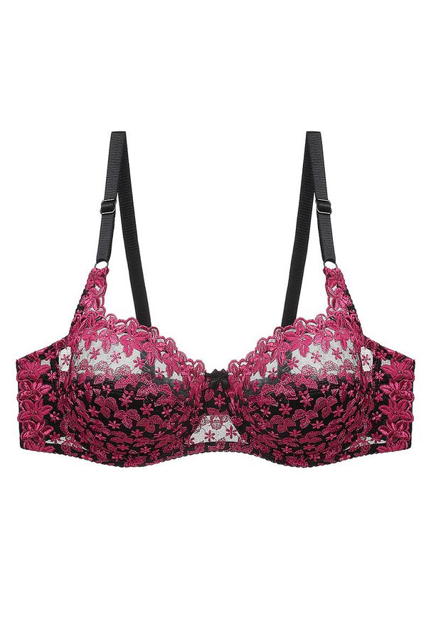 Intica - Koronkowy biustonosz półprzezroczysty na co dzień i specjalne okazje Monique. Kolor: wielokolorowy. Materiał: koronka. Wzór: koronka