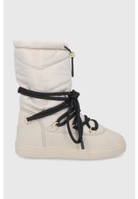 Inuikii - Śniegowce. Nosek buta: okrągły. Zapięcie: sznurówki. Kolor: beżowy. Materiał: skóra, guma