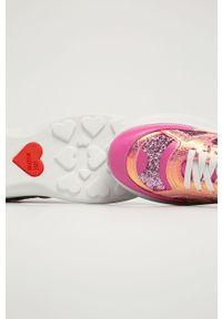 Love Moschino - Buty. Nosek buta: okrągły. Zapięcie: sznurówki. Kolor: różowy. Materiał: syntetyk, materiał, skóra ekologiczna, guma. Szerokość cholewki: normalna. Obcas: na obcasie. Wysokość obcasa: średni #2
