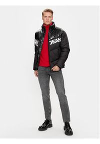 Karl Lagerfeld Jeans - KARL LAGERFELD Kurtka puchowa Klj Logo Puffer Jacket 236D1551 Czarny Regular Fit. Typ kołnierza: dekolt w karo. Kolor: czarny. Materiał: puch, syntetyk #2