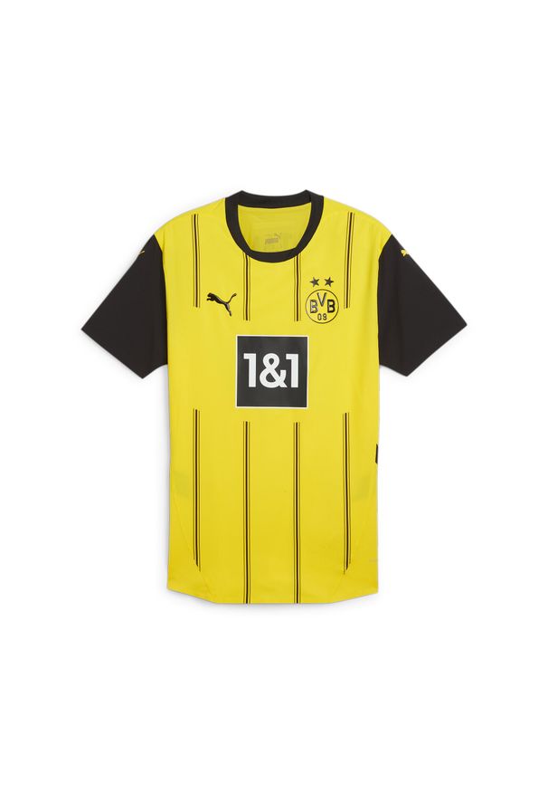 Puma - Męska autentyczna koszulka domowa Borussia Dortmund 24/25 PUMA. Kolor: czarny, wielokolorowy, żółty. Sport: piłka nożna